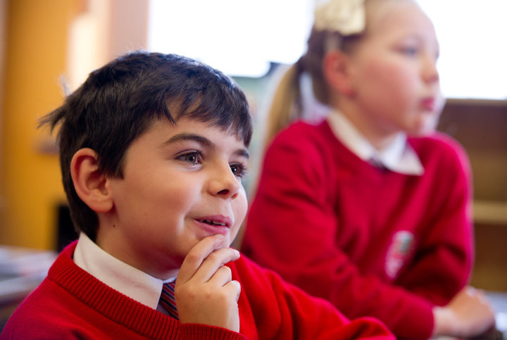 Marcus Escorscio looking pensive in class at Inch N.S. Photograph by John Kelly.